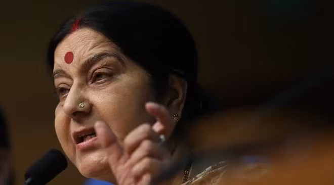 Bộ trưởng Ngoại giao Ấn Độ Sushma Swaraj hiện là ngoại trưởng được theo dõi nhiều nhất trên Twitter với 8,75 triệu người theo dõi. Ảnh: Tashi Tobgyal New Delhi