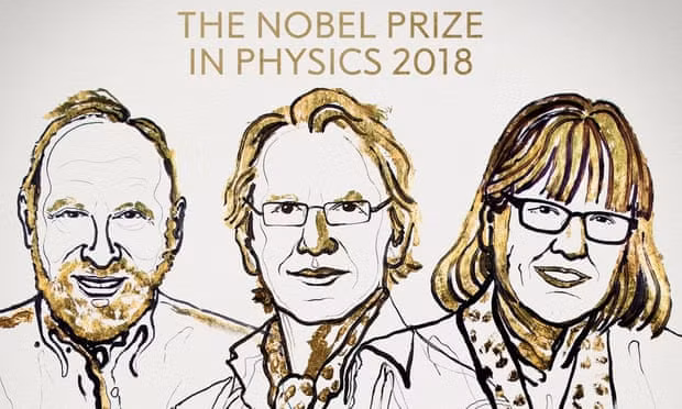 Chân dung 3 chủ nhân của giải Nobel Vật lý 2018. Ảnh: Nobel Assembly