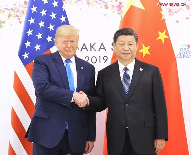 Tổng thống Mỹ Donald Trump và Chủ tịch Trung Quốc Tập Cận Bình đã có cuộc gặp bên lề Thượng đỉnh G20. Ảnh: Tân Hoa xã