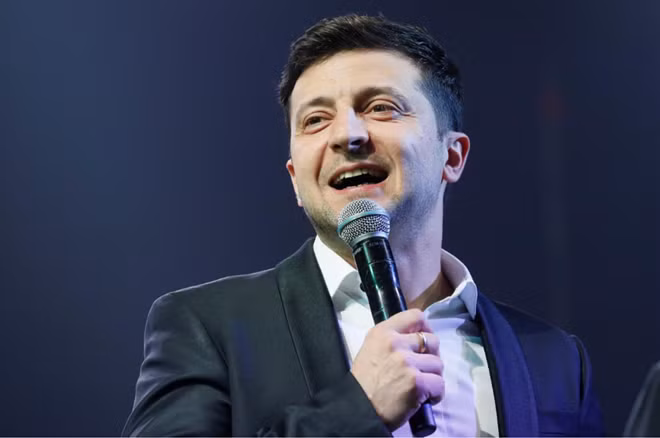 Chân dung ứng cử viên Tổng thống Volodymyr Zelenskiy. Ảnh: Reuters