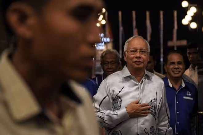 Thủ tướng Malaysia Najib Razak xuất hiện trong một cuộc họp tại Kuala Lumpur ngày 29-3. Ảnh: The Straits Times