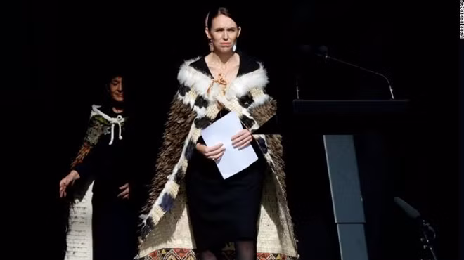 Nữ Thủ tướng New Zealand Jacinda Ardern xuất hiện tại lễ tưởng niệm quốc gia. Ảnh: AAP