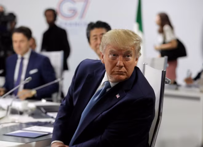 Tổng thống Mỹ Donald Trump tại một phiên họp ở Hội nghị thượng đỉnh G7. Ảnh: Reuters
