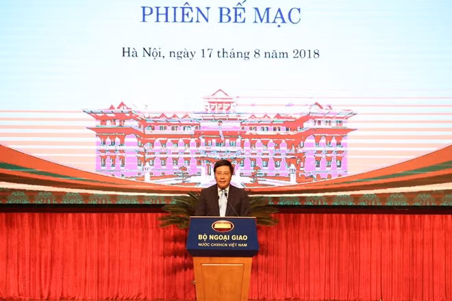 Phó Thủ tướng, Bộ trưởng Ngoại giao Phạm Bình Minh phát biểu bế mạc hội nghị.
