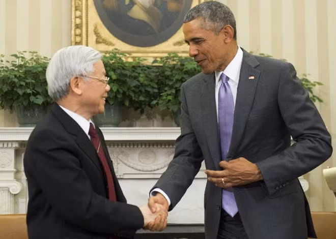 Tổng Bí thư Nguyễn Phú Trọng và Tổng thống Barack Obama.