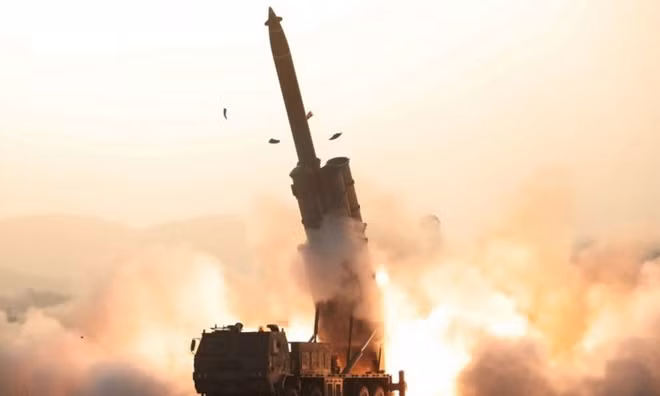 Hình ảnh về vụ phóng do KCNA công bố. Ảnh: KCNA