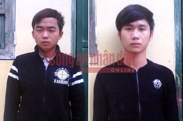 Lê Minh Hùng và Trịnh Thế Anh tại cơ quan Công an.