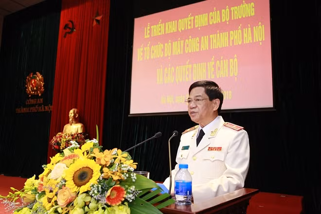 Giám đốc Công an TP Hà Nội, Thiếu tướng Đoàn Duy Khương phát biểu tại buổi Lễ