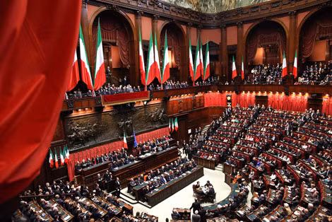 Một phiên họp toàn thể của Hạ viện Italia tại lâu đài Montecitorio.