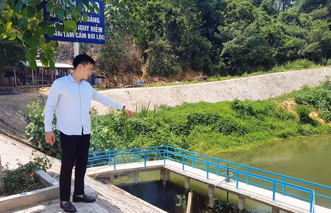 Vị trí nơi em S. bị đuối nước.