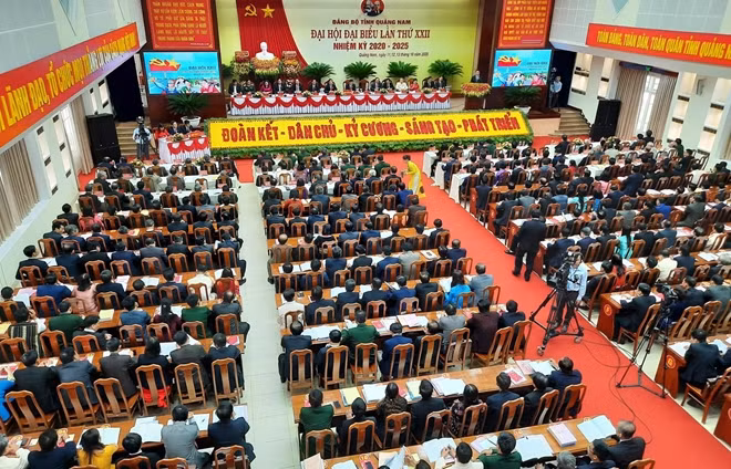Toàn cảnh Đại hội đại biểu Đảng bộ tỉnh Quảng Nam lần thứ XXII.