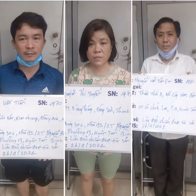 Các đối tượng bị bắt giữ.