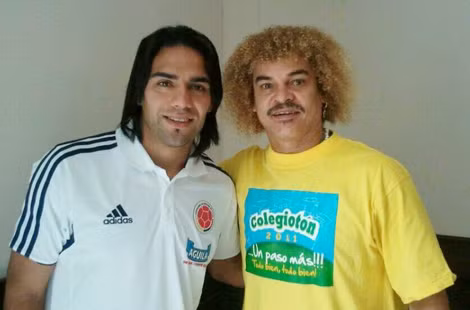Falcao và huyền thoại Valderrama.