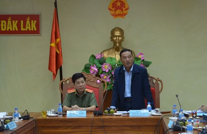 Lãnh đạo tỉnh Đắk Lắk phát biểu tại buổi làm việc