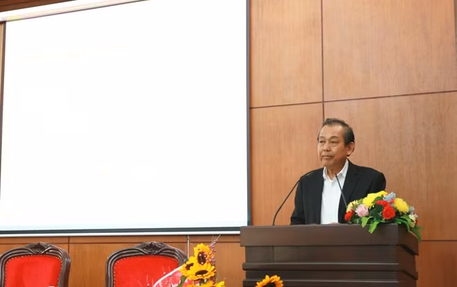 Phó Thủ tướng Thường trực Trương Hòa Bình phát biểu tại lễ trao xe đạp.