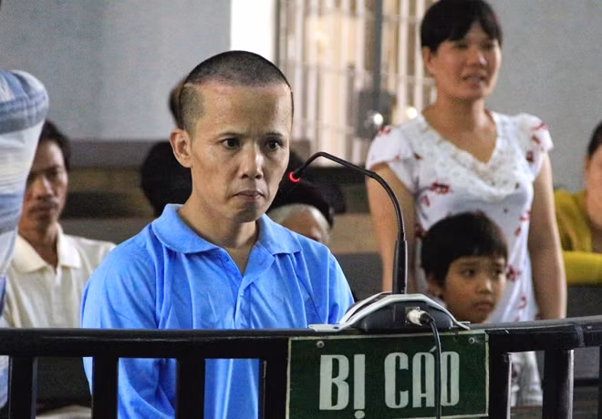 Bị cáo Mạnh tại phiên tòa xét xử