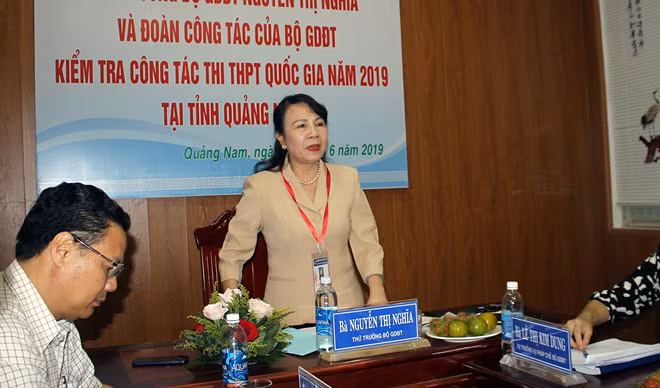 Bà Nguyễn Thị Nghĩa phát biểu tại buổi làm việc.