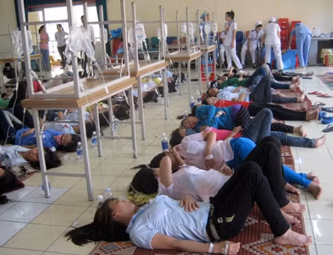Công nhân một xí nghiệp sau bữa trưa bị NĐTP khiến hàng loạt người phải nhập viện.