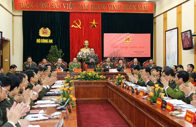 Toàn cảnh buổi giao ban Bộ Công an đầu Xuân Bính Thân 2016.
