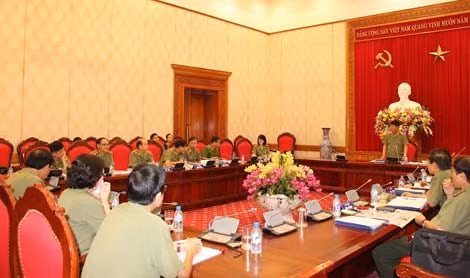 Thượng tướng, PGS, TS Bùi Văn Nam, Ủy viên TW Đảng, Thứ trưởng Bộ Công an phát biểu kết luận nghiệm thu
