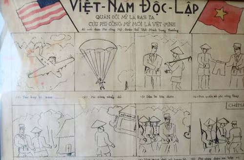 Một biểu ngữ của Việt Minh trong thời kỳ tiền khởi nghĩa. Một biểu ngữ của Việt Minh trong thời kỳ tiền khởi nghĩa.