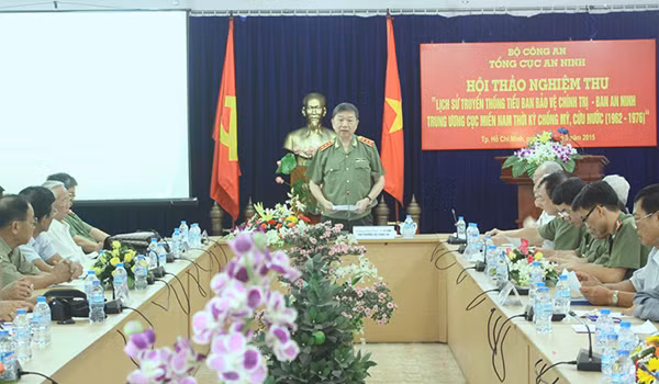 Thượng tướng, PGS.TS Tô Lâm, Ủy viên TW Đảng, Thứ trưởng Bộ Công an phát biểu kết luận Hội thảo.