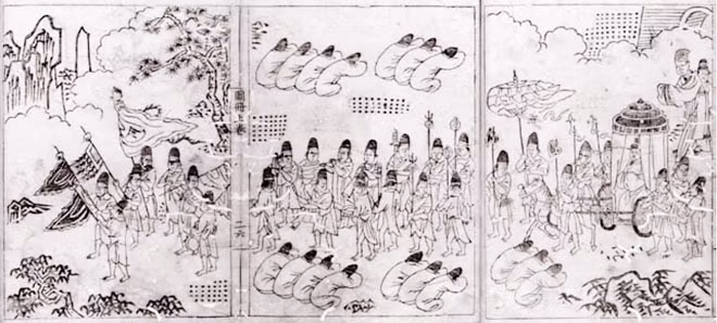 Mạc Đăng Dung trở về Thăng Long (An Nam lai uy đồ sách [1571] 1988).