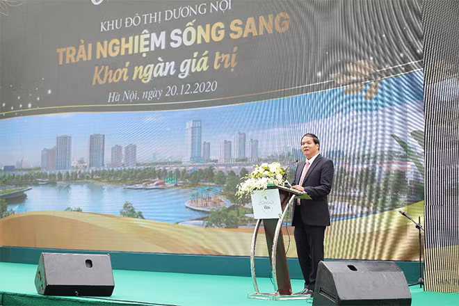 Ông Vũ Xuân Thiện – Giám đốc Đầu tư Xây dựng phát biểu tại sự kiện.