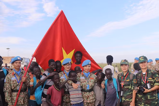 Lực lượng gìn giữ hòa bình của Việt Nam tham gia hoạt động của phái bộ LHQ tại Nam Sudan và Cộng hòa Trung Phi được đánh giá cao. Ảnh: TTXVN