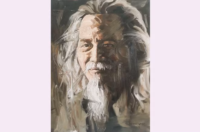 Nhà thơ Phùng Quán qua nét vẽ Trần Thế Vĩnh.