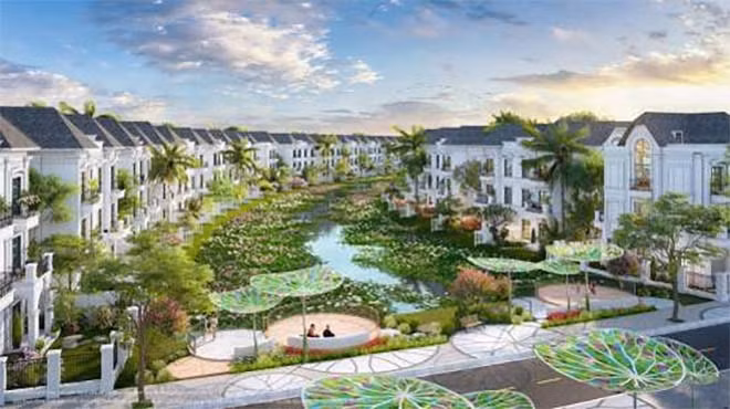 1 trong 4 hồ hoa sen, hoa súng mới được ra mắt tại Vinhomes Grand Park.