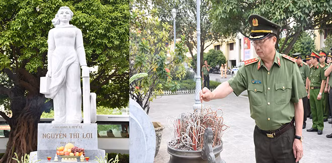 Thượng tướng Nguyễn Văn Thành, Uỷ viên TW Đảng, Thứ trưởng Bộ công an dâng hương tại Tượng đài Liệt sĩ Nguyễn Thị Lợi và thăm nhà truyền thống Công an tỉnh Thanh Hóa.
