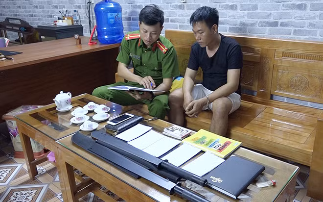Phòng Cảnh sát hình sự Công an tỉnh Hải Dương làm việc với đối tượng trong vụ án