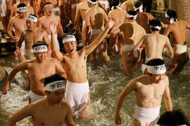 Lễ hội khỏa thân ở Nhật Bản ngày 15-2-2020. Ảnh: Getty.
