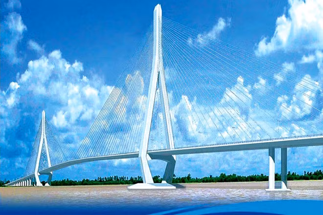 Cầu Cần Thơ - cây cầu hiện đại nhất cho đến thời điểm này ở vùng Đồng bằng sông Cửu Long.