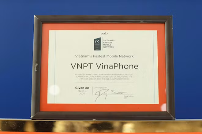 Chứng nhận VinaPhone là nhà mạng 3G 4G nhanh nhất Việt Nam