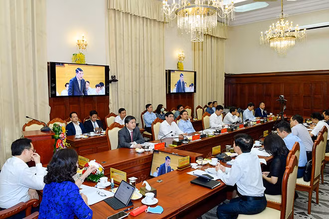 Toàn cảnh Hội nghị tại điểm cầu trụ sở NHNN Việt Nam