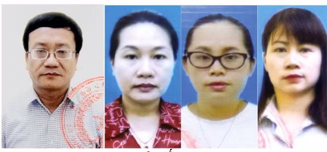 Bị can Vinh và một số bị can trong vụ án. Bị can Vinh và một số bị can trong vụ án.