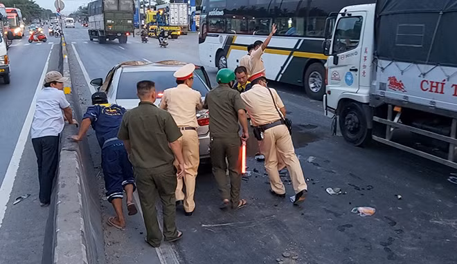 Hiện trường vụ tai nạn.