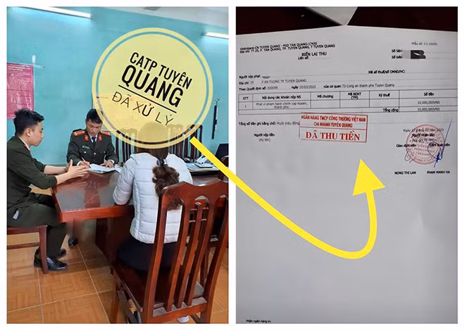 Công an TP Tuyên Quang đã xử phạt hành chính 10 triệu đồng đối với chị Đ.T.N. Công an TP Tuyên Quang đã xử phạt hành chính 10 triệu đồng đối với chị Đ.T.N.