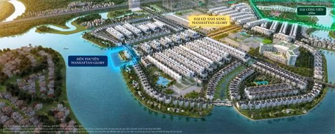 Đại lộ Ánh sáng và Bến thuyền cao cấp Manhattan Glory nằm tại vị trí trái tim của Đại đô thị Vinhomes Grand Park.
