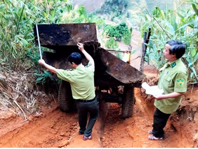 Tang vật được lực lượng chức năng phát hiện, bắt giữ. Tang vật được lực lượng chức năng phát hiện, bắt giữ.