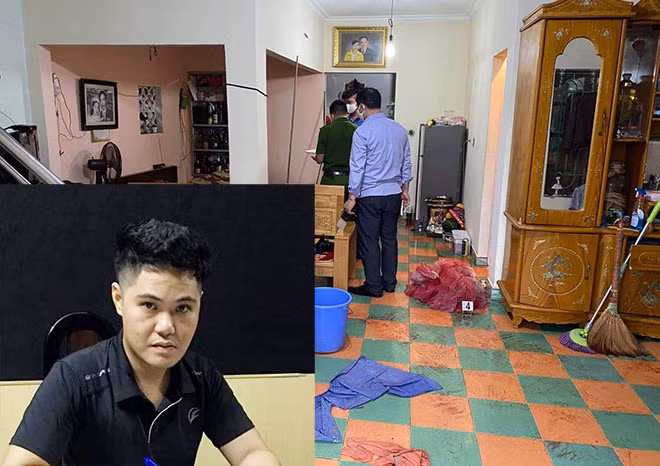 Hung thủ Nguyễn Sỹ Thắng và hiện trường vụ án mạng.