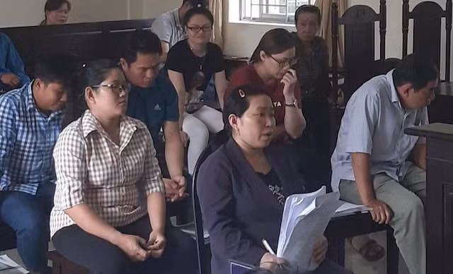 Các bị cáo tại phiên tòa.