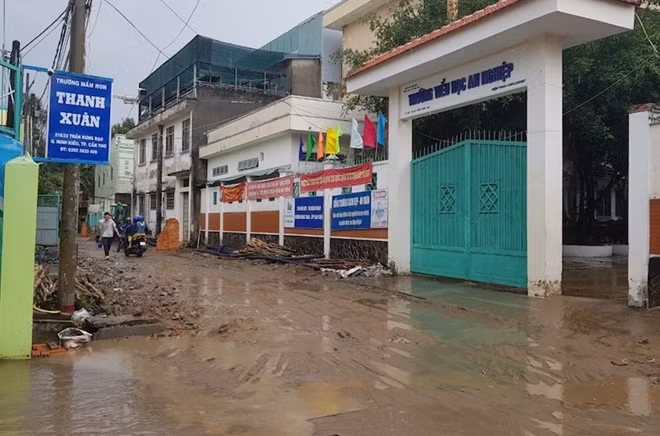 Khu vực trước cổng trường Mầm non Thanh Xuân và Tiểu học An Nghiệp.