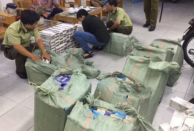 Số thuốc lá lậu bị bắt giữ.