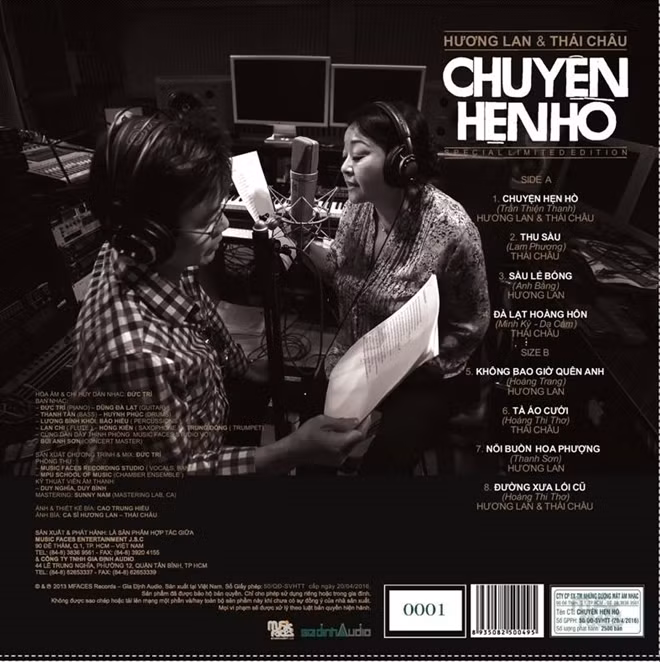 Bìa sau album Chuyện hẹn hò