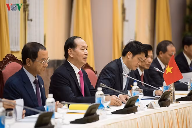 Chủ tịch nước Trần Đại Quang mong muốn làm sâu sắc hơn nữa mối quan hệ đối tác toàn diện Việt Nam - Chile. Ảnh: VOV