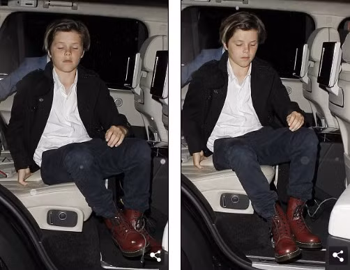 Cruz Beckham - 12 tuổi cũng đến ủng hộ anh trai mình. Phong cách của Cruz rất trẻ trung và "ngầu".
