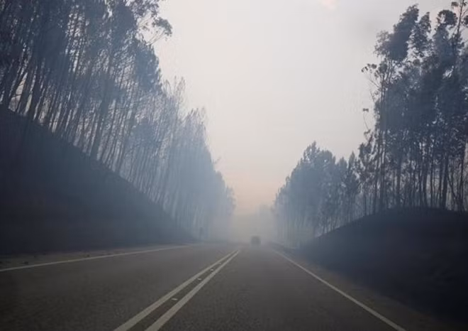 Khói mịt mù lan sang những vùng lân cận. Ảnh: EPA.